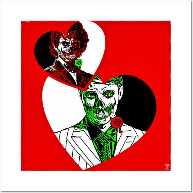 Zombie Hannibal and Will Halloween Hannigram Wall Art by OrionLodubyal